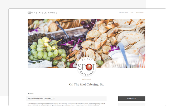 On The Spot Catering Marketplace listing on The Aisle Guide