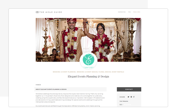 Elegant Events Planning & Design Floral Designer Marketplace listing on The Aisle Guide